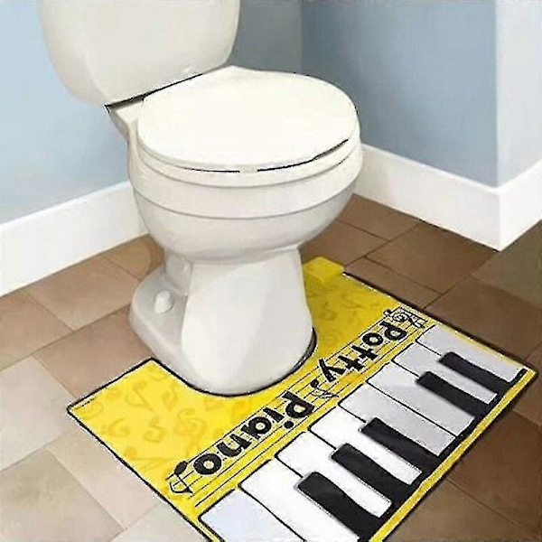 Potte Piano Lydtæppe Badeværelse Sjov Tå-Tappende Musikalsk Tastatur Toilet Gulvmåtte (FMY) Yellow