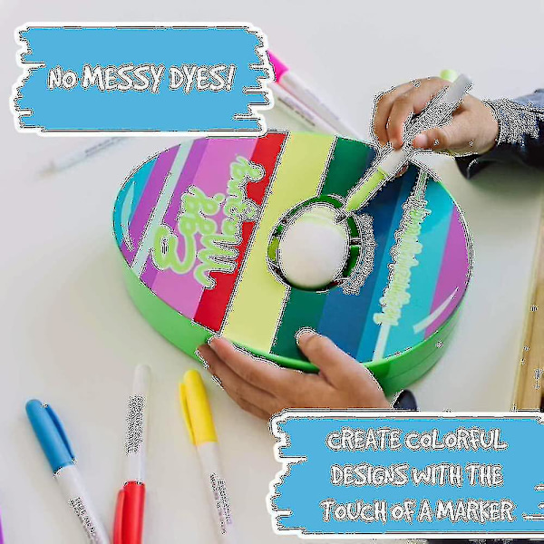 Eggmazing Pääsiäismunien Mini-Koristelusetti Taide- ja Käsityösetti  Sisältää Munien Koristelupyörittäjän ja 6 Kynää  Pakkaus voi vaihdella  (FMY)