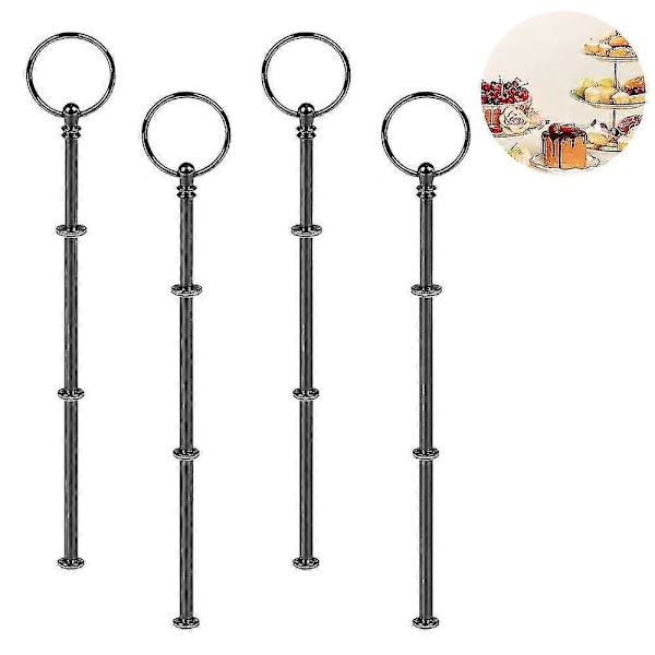 4 Sett 3-lags Kakestativ Maskinvare, Lagdelt Brett Maskinvare 3-lags Kakestativ (FMY) Black