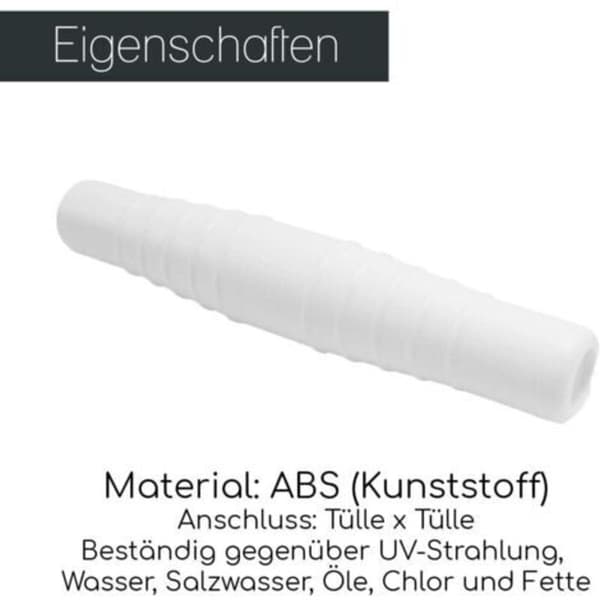 ABS slangeforbindelse Ø 32–38 mm Dobbeltmuffe slangeforbindelse Slangefordeler 2-vejs slangeforbindelse ABS slangeforbindelse med muffe til svømning (FMY)