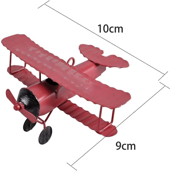 3 stk. Vintage Metal Flyvemaskiner Model - Retro Flyvemaskine Glider Biplan (FMY)