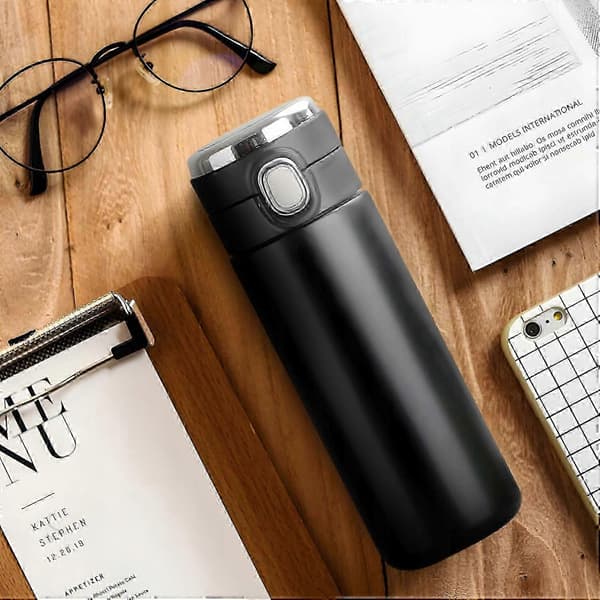 Termosmugg, Termos, LCD-display för Kaffe, Te, 420 ml (FMY)