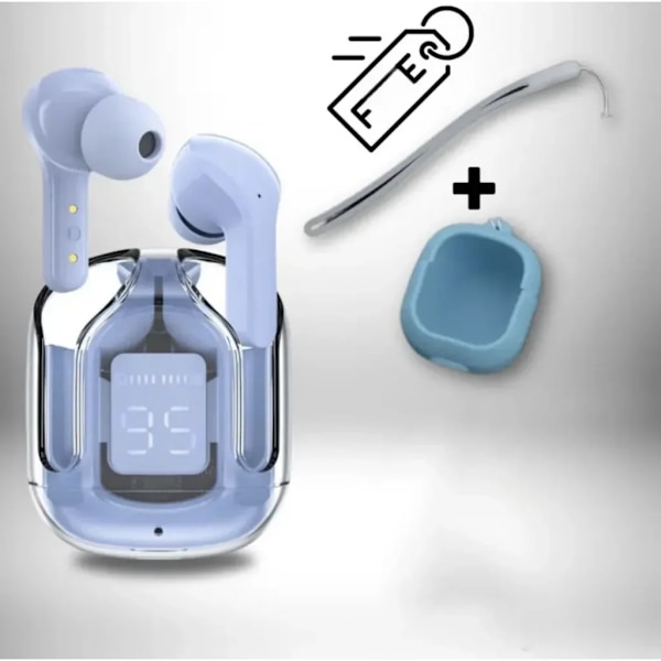 (Osta kuulokkeet, saat suojakotelon + kaulanauhan) T2 TWS -peli kuulokkeet Bluetooth 5.3 melunvaimennus HD HiFi Stereo langattomat kuulokkeet (FMY) Blue