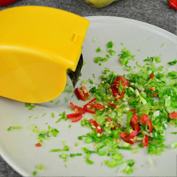 Cilantro Chopper Urte-Rulle med 6 Blade Manuel Persille-Hakker PP Urte-Skærer (FMY) Yellow