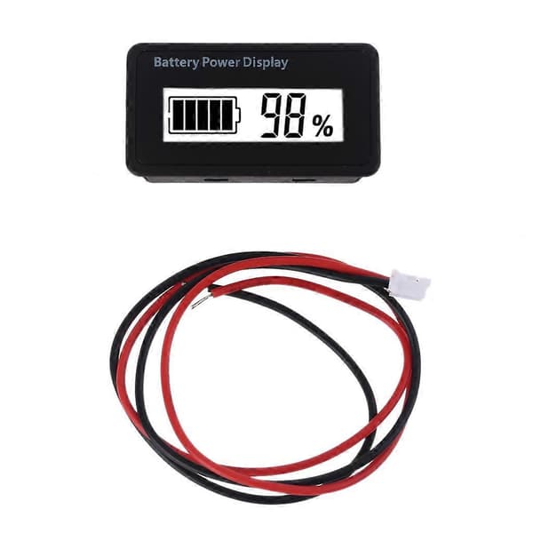 12V 24V 48V Batterikapacitetsmätare Universal LCD Batteri Voltmeter Display (FMY) White