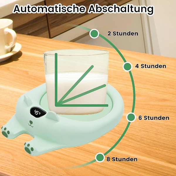 Kaffekoppvarmer, Søt Katt Smart Drikkevarmer Med 3 Temperaturer, Elektrisk Koppvarmer Automatisk Avstenging For Keramiske Kopper Melkeglass (FMY) green
