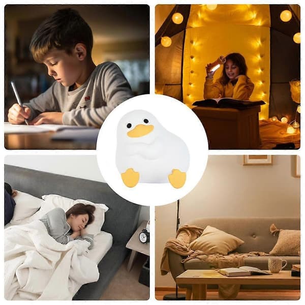 Anka Touch Sensor Silikon Nattlampa Med Timer Sovrum Dekorativ Lampa För Sovrum Barnkammare Inomhus (FMY)