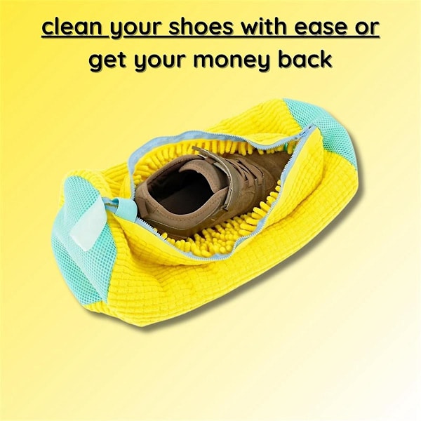 Skobørstepose, vaskemaskin skobørstepose, skobørstepose, skorengjøringstøypose 1 stk (FMY) Yellow