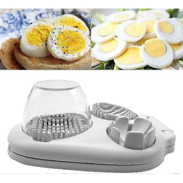 Eggdeler, 3-i-1, Rustfritt stål, Manuell Eggdeler - Eggdeler for hardkokte egg (FMY)