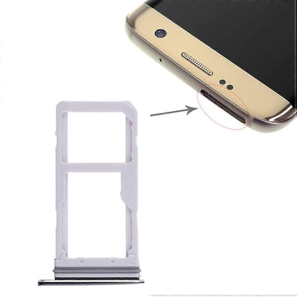 Kortholder til Galaxy S7 Edge, Dual SIM og Micro SD-kortholder, Sort (FMY)