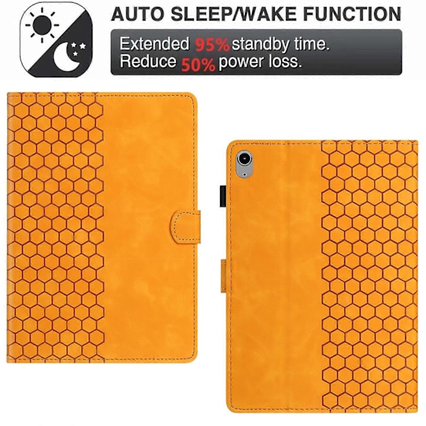 Präglat Läderfodral för iPad 10:e Gen 10.9 2022 (FMY) Yellow