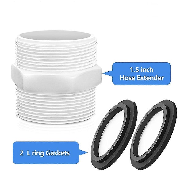 Bassengslangeadapter 1,5 tommer for Intex Coleman bassengpumpe slange med ringpakninger Svømmebassengslange Ada (FMY) White