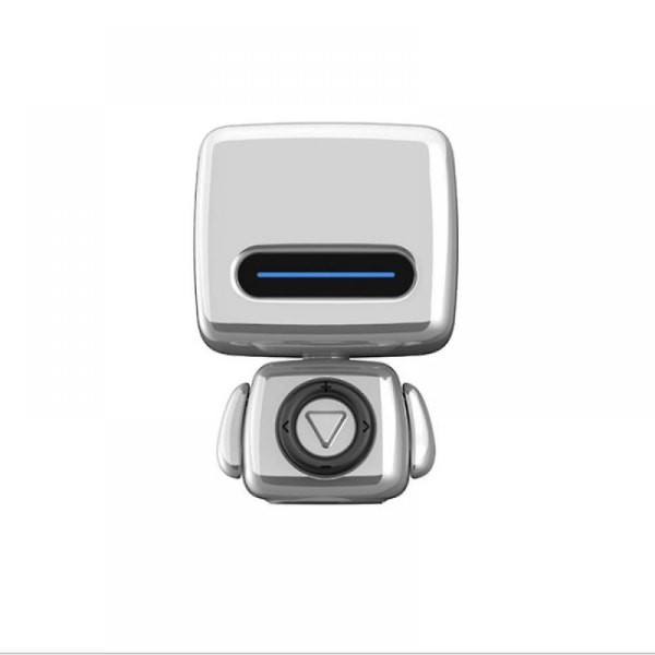 Robot Bluetooth-kompatibel 5.0 trådlös ljudhögtalare med mikrofon Handsfree-samtal (silvergrå) (FMY)