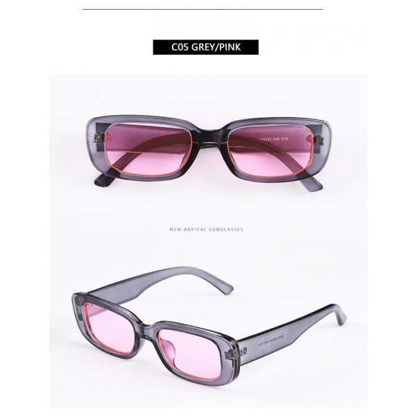 Suorakaiteen muotoiset aurinkolasit naisille Retromuoti aurinkolasit UV 400 Protection Square Frame Eyewear (FMY)