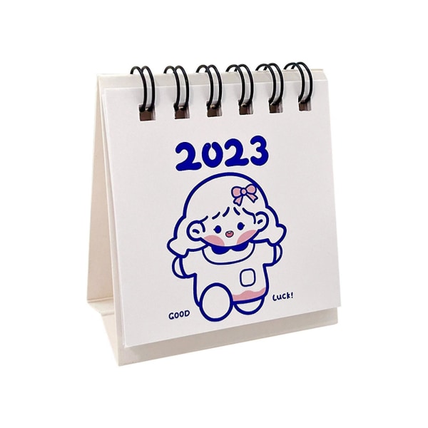 2023 Skrivbordskalender Jämn sida Vändning Dekorativ tecknad söt Inspelningsdatum 2023 Enkel nyårskalender för kontor (FMY)