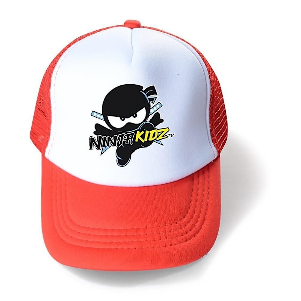Barn Pojkar Flickor Ninja Kidz Tv Mesh Baseball Cap Sommar Justerbar Snapback Andningsbar Solhatt Gåvor  (FMY) Red White