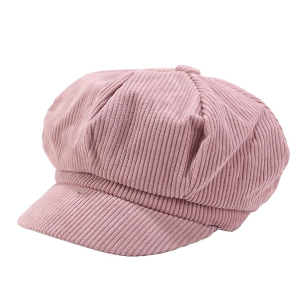 Visir Basker Cap Retro brittisk stil Toppad 8-panel Kylbeständig manchester Kvinnor Åttakantig Newsboy Cabbie Painter Hat (FMY) Dark Pink