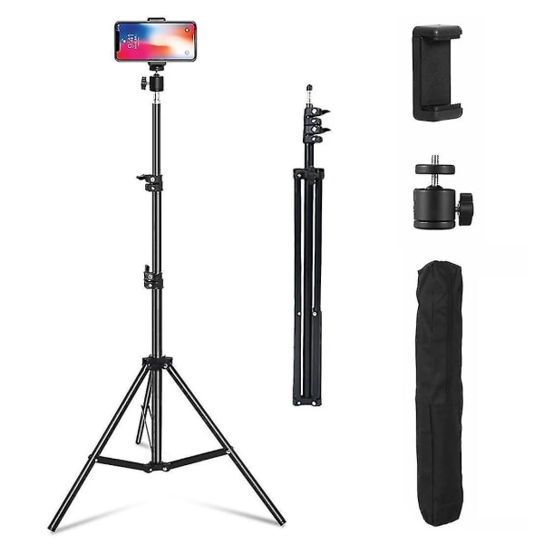 Adjustable 1.6m Tripod Stand Mobile Phone Camera & Holder With Carry Bag