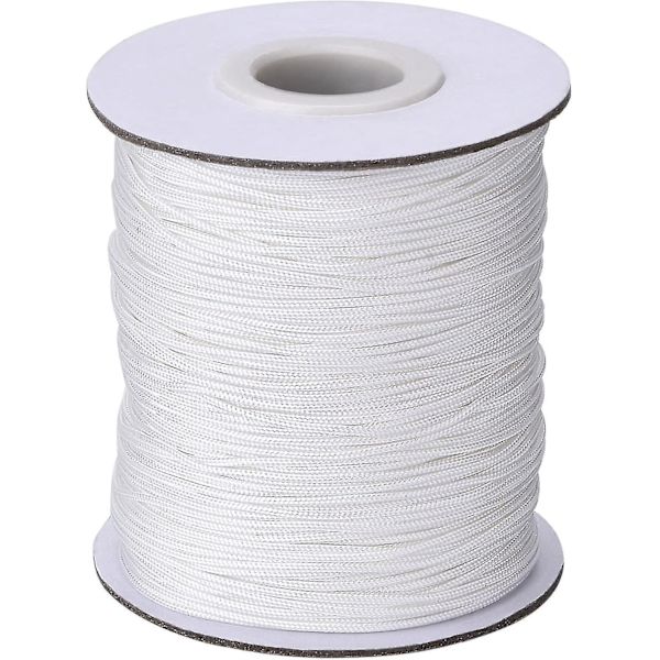 1,0 mm vit flätad lyftgardinssnöre draglina för persienner aluminium persiennskärm, trädgårdsodling fabrik och hantverk, 109 yards/rulle-mxbc TY  (FMY)