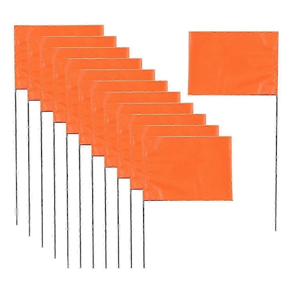50 stk. Markeringsflag, Orange Haveflag 15x4x5 tommer, Markeringsflag, Plæneflag Markører, Vandingsflag, Landskabsflag (FMY) Orange