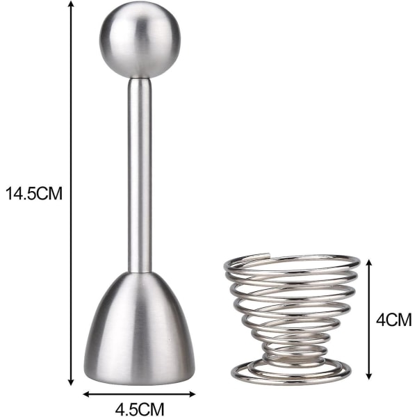 Ägg Topper med Äggkopp, Äggöppnare, Äggkutter, Rostfritt Stål, 14 cm (FMY)