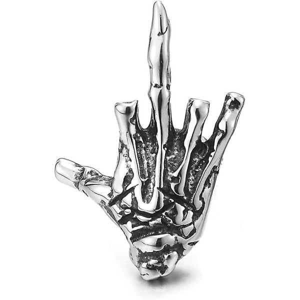Miesten naisten S925 Sterling hopea Vintage Hand Skeleton Bone Nappikorvakorut, Kierrettävä Takaisin, Punk Rock Gothic (FMY)