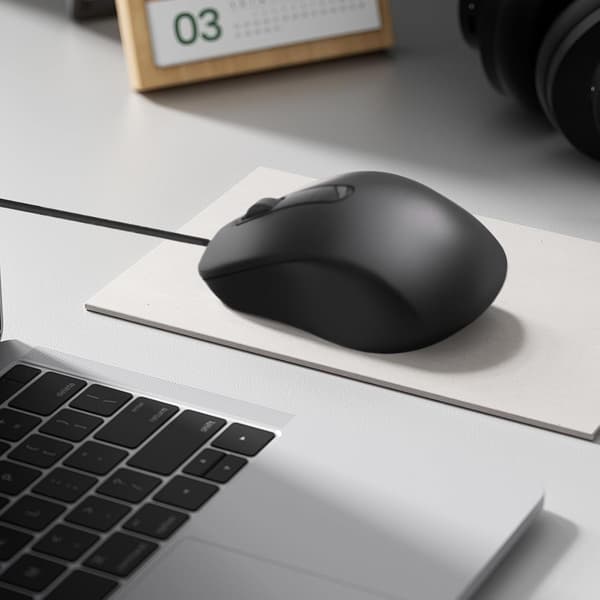 USB-kabelforbindelse - lydløse knapper, ergonomisk design, skridsikkert greb (FMY)
