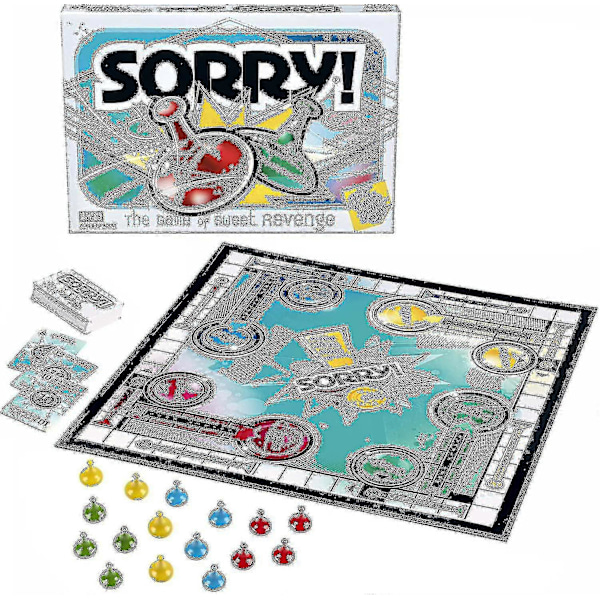 Hasbro Gaming Sorry! Parker Brothers Perhepeli 2-4 pelaajalle, 6 vuotta ja sitä vanhemmille, aikuisille, teineille ja lapsille (FMY)