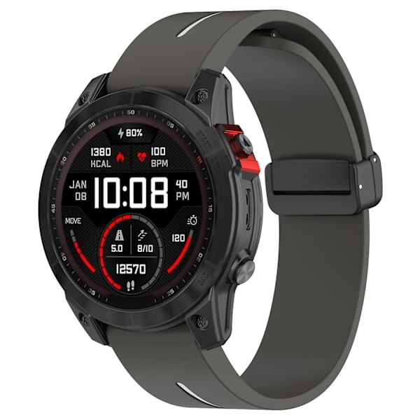 Urklokkebånd i svart spenne med dobbel farge for Garmin Tactix 7 Pro/Fenix 7X/6X/6X Pro/5X Plus 26 mm (FMY) Multicolor Style C Garmin Tactix 7 Pro