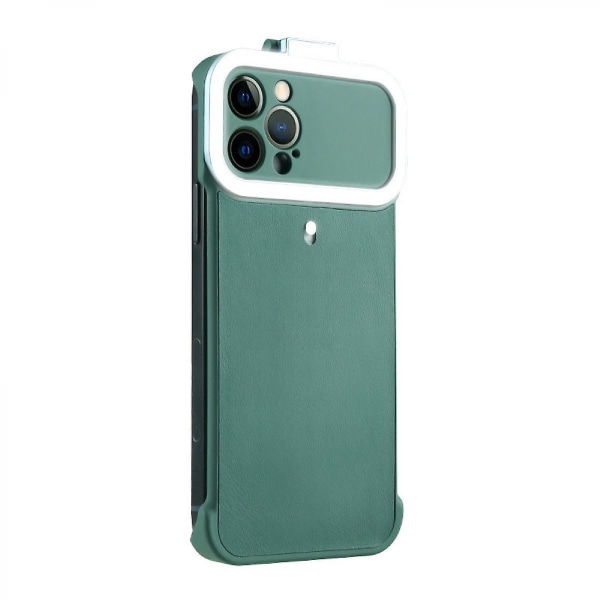Lämplig för Iphone 12 Mini Phone case Fill Light Square Fill Light (svartgrön) (FMY)