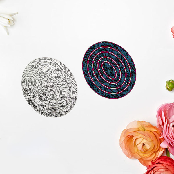 Træstruktur Oval Indlejringsram Metal Skæredør Stencil Diy Scrapbooking Prægningsdør Skærer Papirkort Album Skabelon  (FMY)