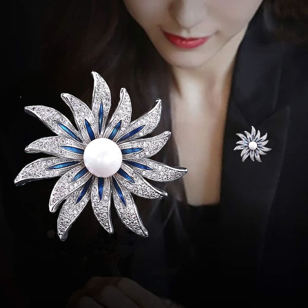 Brosje Pins for Kvinner Mote Gull Blomst Hjerte Rhinestone Smykker, wz-1167 (FMY)