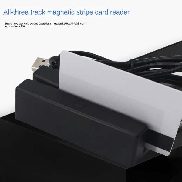 Msr90 USB magneettinauhakortinlukulaite Kortinlukija Stripe 3 Tracks Mini Swiper USB PC:lle (FMY) Black