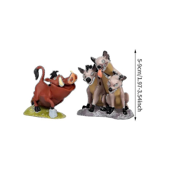 9 st Lejonkungen Modellleksaker Födelsedagspresent Figur Ornament Set Cartoon Hållbar (FMY)