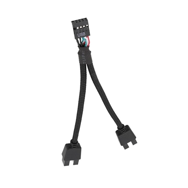 2 stk. Computer Motherboard Usb-forlængerkabel 9 Pin 1 Hun til 2 Han Y Splitter Audio Hd Extensio  (FMY) Black