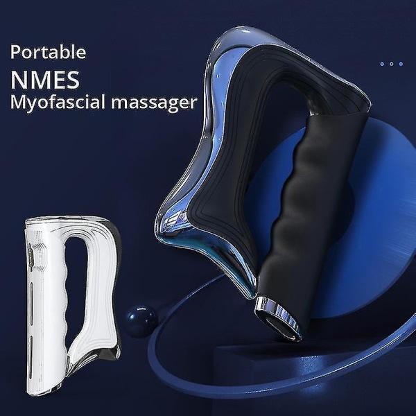 Sähköinen Guasha Scraper Ems Muscle Therapy Massager Iastm Hierontatyökalu Säädettävä nopeus Deep Muscle Fascia Massager 3 Levels (FMY) White