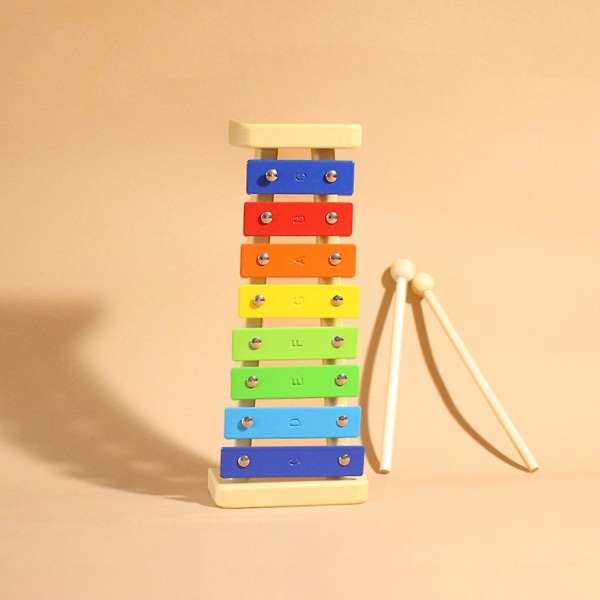 Regnbuefarve børnemusiklegetøj tidligt uddannelseslegetøj Farverigt børnemusiklegetøj 8-tonet Harpe Orff Musikinstrumenter til børnegave (FMY)