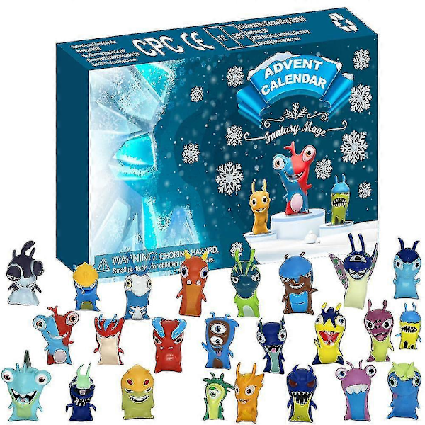 Julekalender 2024, 24 stk. Slugterra Figurer Legetøj Julegave 24 Dages Nedtælling Kalender Blind Box Juleferie Strømper Fyld Gave (FMY)