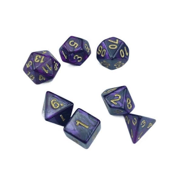 7 Stykker Polyhedrale Terninger Multisidede Terninger Rpg Terning Sæt Multi Facetterede Terninger Sæt Til Fest  (FMY)