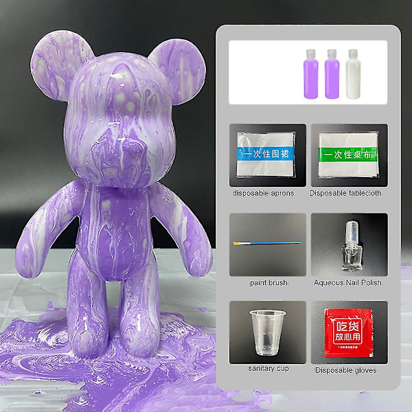 DIY Maleri Teddybjørn Voldsom Bjørn Flydende Maleri Kreativ Boligindretning (FMY) B
