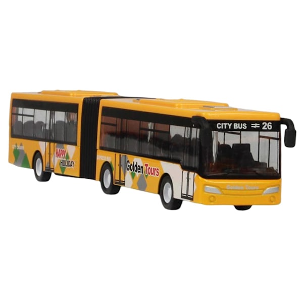 1/32 Bussmodell Leksaker Simulering för Nybörjare Tonåringar Vuxna Barn Gul (FMY)