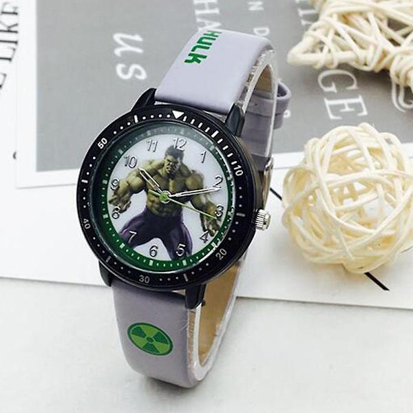 Hämähäkkimies Thor Hulk Quartz-kello lapsille, pojille, supersankari, sarjakuva, rannekello, lahjat (FMY) Grey