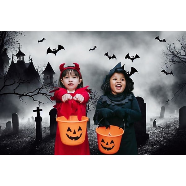 Halloween-tema Bakteppe Skrekk Gravstein Flaggermus Fotografi Bakgrunn Skremmende død gren på natten Misty Castle For Baby 7x5ft (FMY)