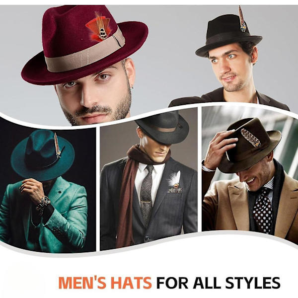 Hattefjer Cowboy Hat Feather til Fedora Hatte Kostume Julefest Hatte Style A (FMY) Style D Total length 10cm-15.5cm