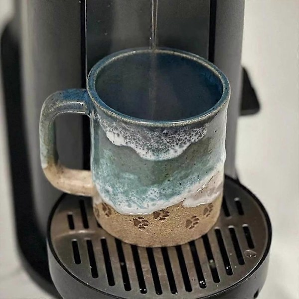 Keramisk Kaffemugg med Havskustlinje, Tassavtryck, Vattenkopp, Tekopp, Kaffetillbehör (FMY) 15oz