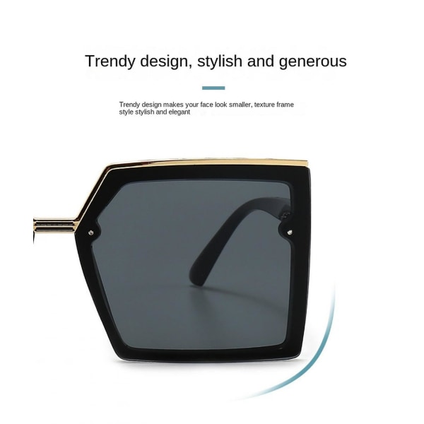 Överdimensionerade fyrkantiga solglasögon för kvinnor Stora, breda modeskåpor för män 100 % UV-skydd Unisex (FMY)