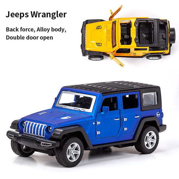 1:36 Jeeps Wrangler Legering Bilmodel Simulering Off-road Legetøj Køretøj Dekoration Ornamenter Træk Tilbage Legetøj Bil Børn Samle Gaver  (FMY) 1