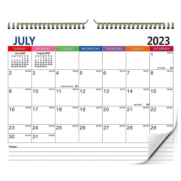 Kalender 2023-2024 Vægkalender, juli 2023 - december 2024 Kalender, 18 måneders feriekalender (FMY)