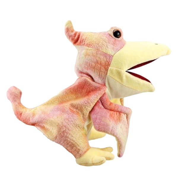 Dinosaur Hånddukke Pterosaur Doll Plysjhansker Interaktive pedagogiske leker Animal Plysh Doll Lat som Storytelling Prop (FMY) Pink