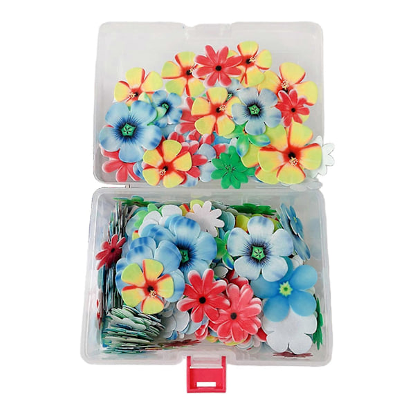 1 Eske Hawaiianske Blomster Sommerfugler Kake Pynt Spiselig Obladekorasjon Spiselige Blomster Cupcake Toppers Kakedekor (FMY) Little Flower